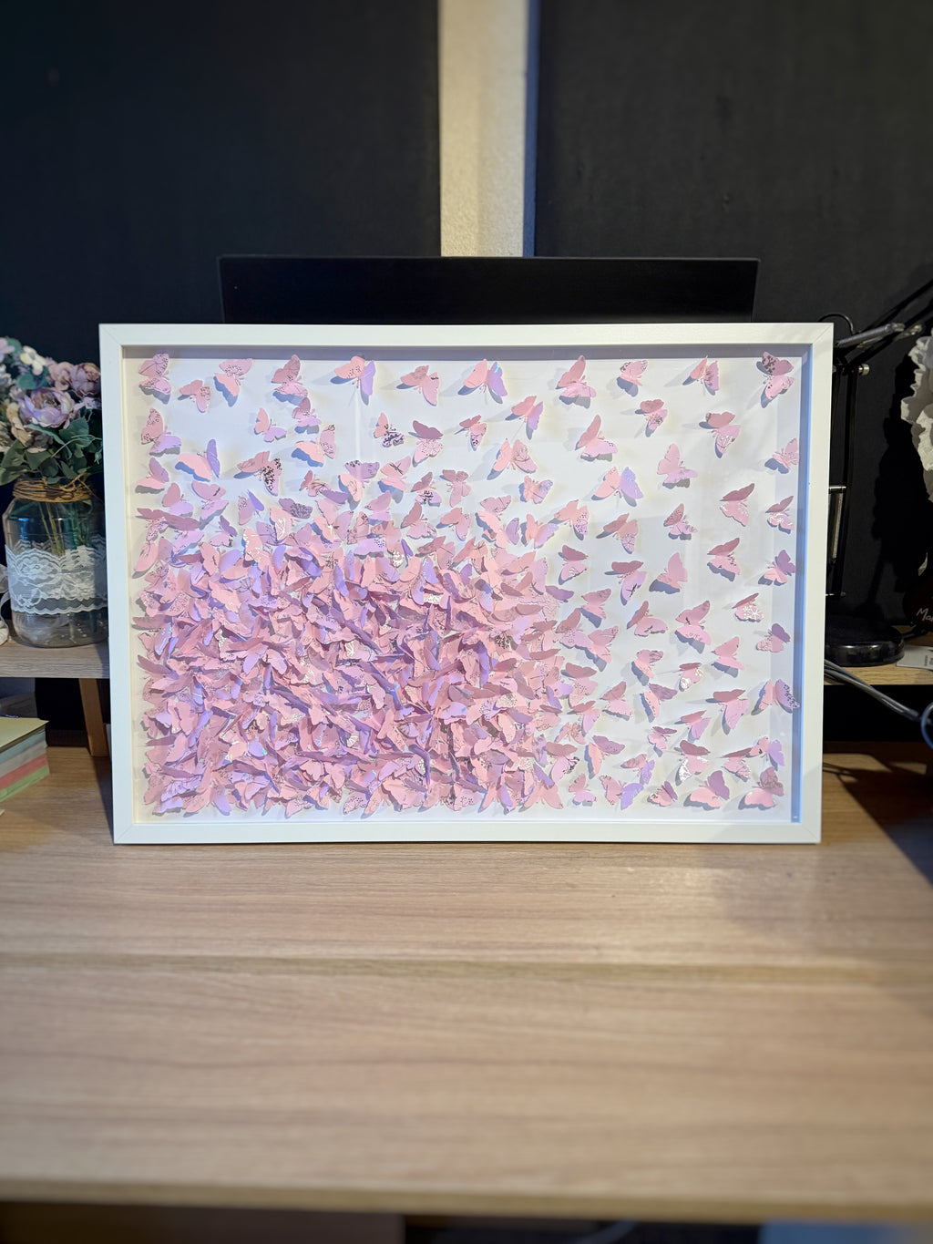 Light Pink WILD Butterfly wall art