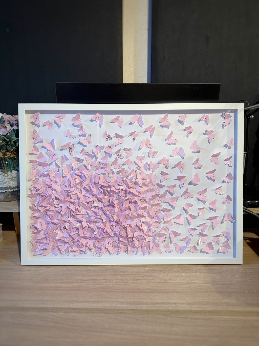 Light Pink WILD Butterfly wall art