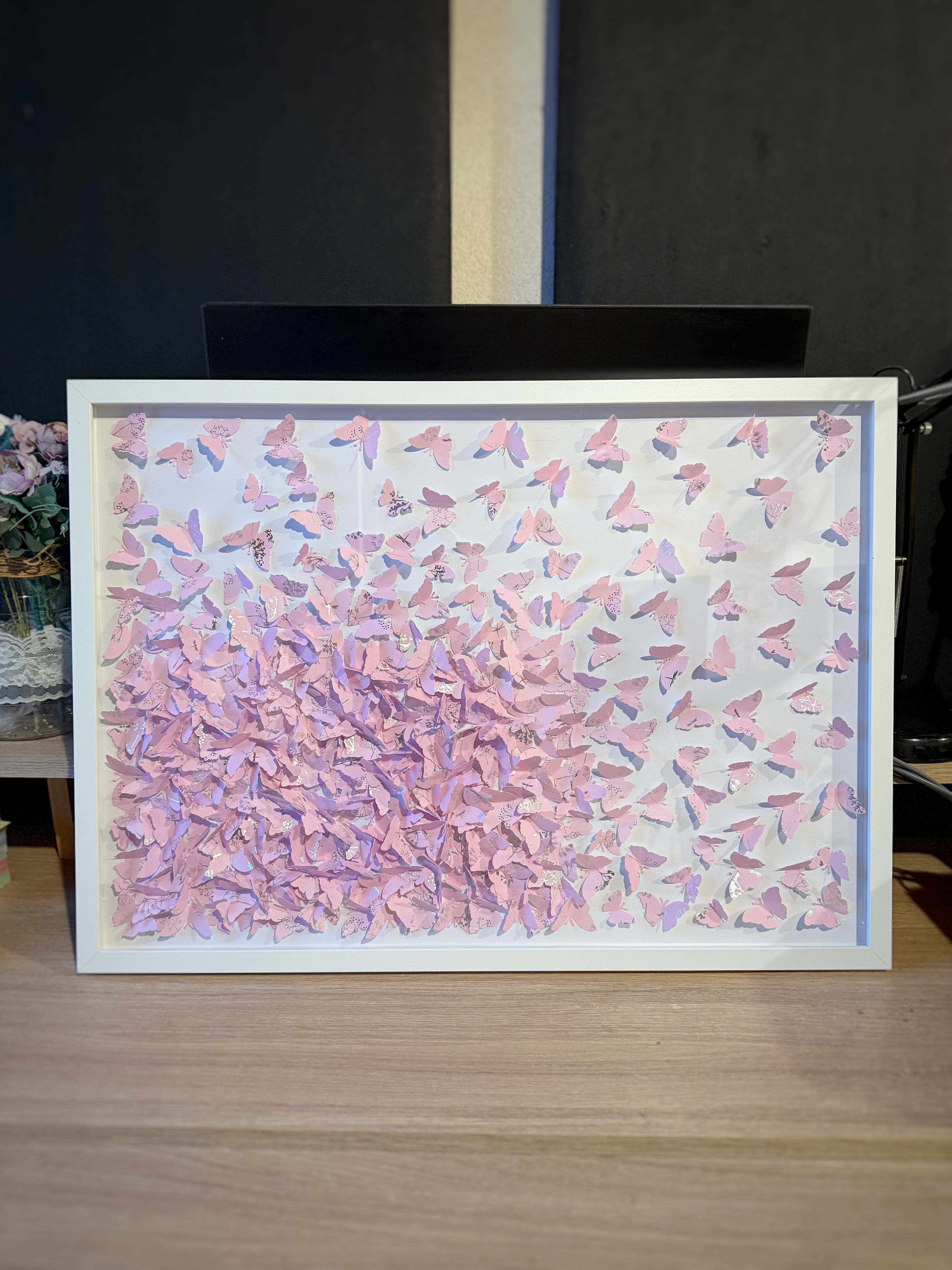 Light Pink WILD Butterfly wall art