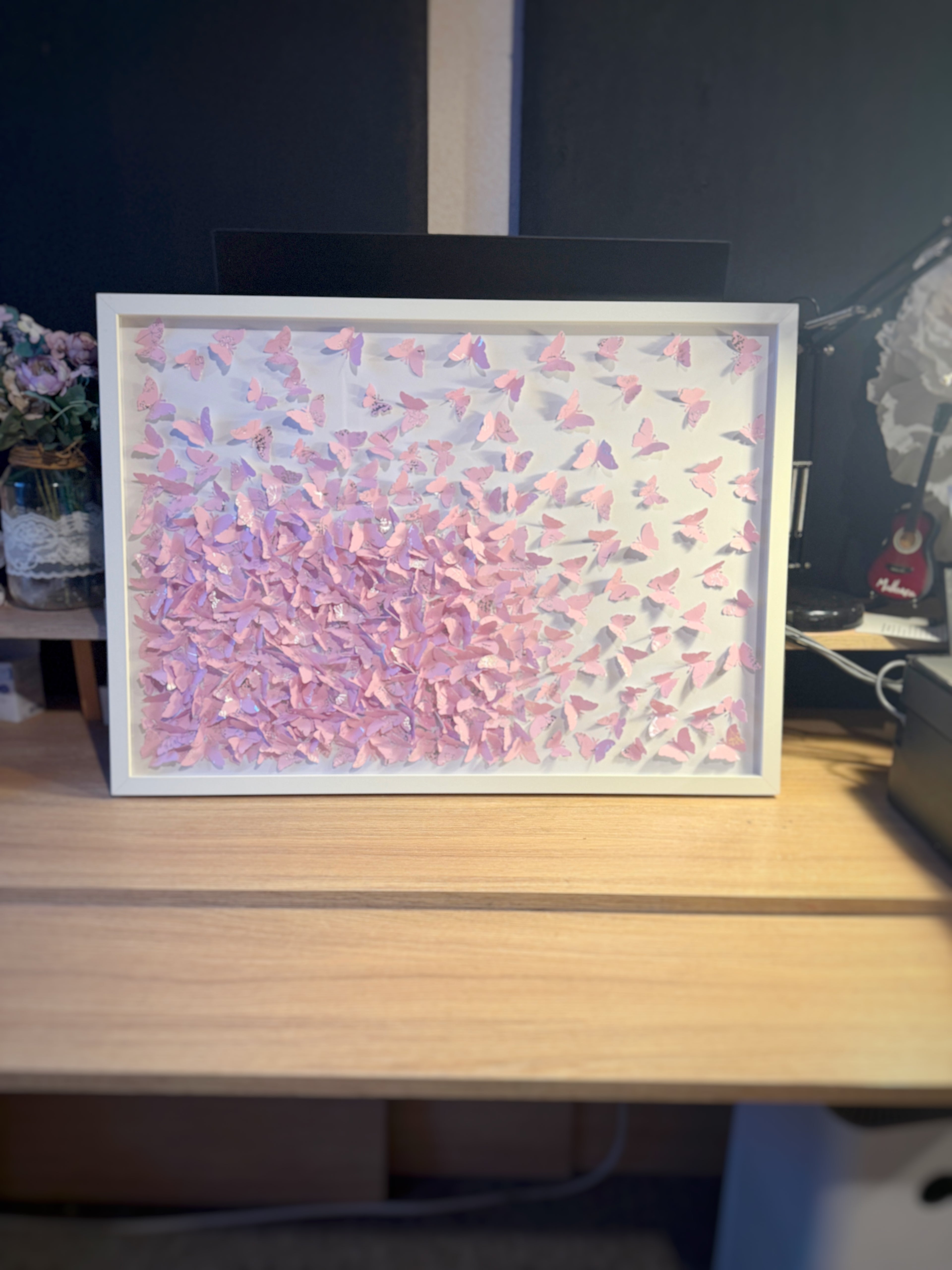Light Pink WILD Butterfly wall art
