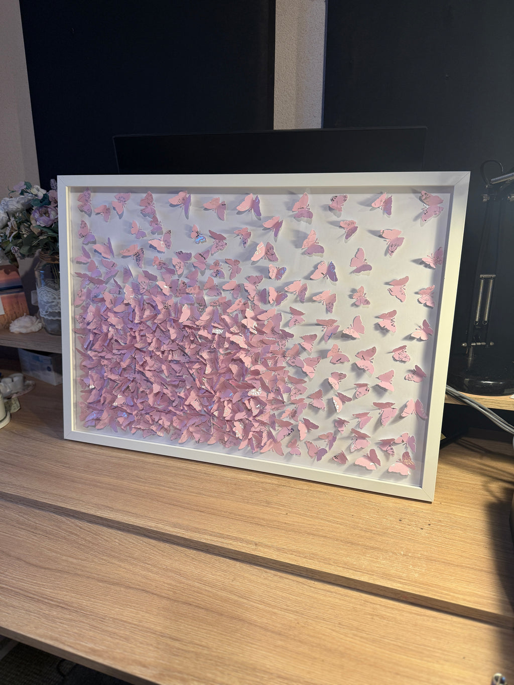Light Pink WILD Butterfly wall art