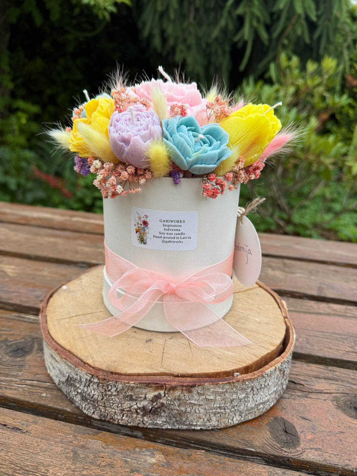 Colorful Soy candle flower bouquet