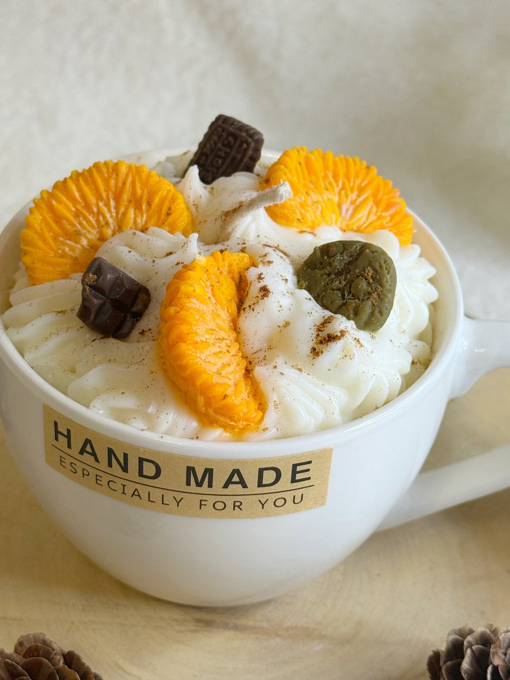 Orange Dessert candle in a cup