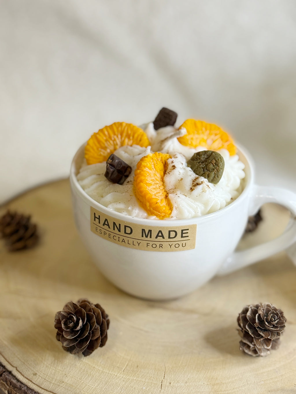 Orange Dessert candle in a cup