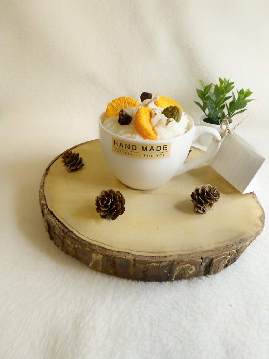 Orange Dessert candle in a cup