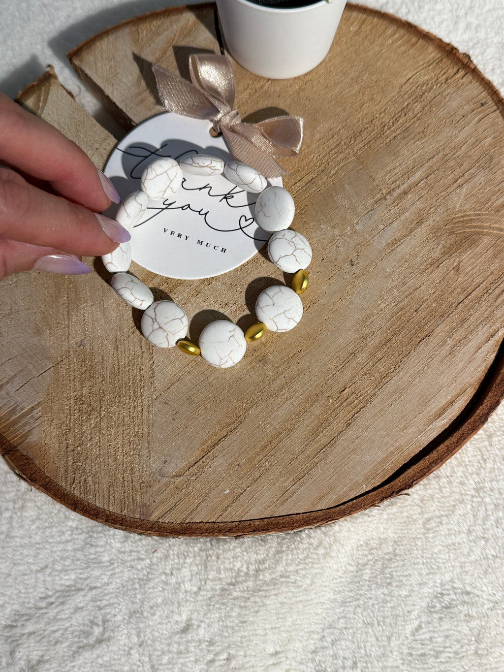 White Holvite Bracelet