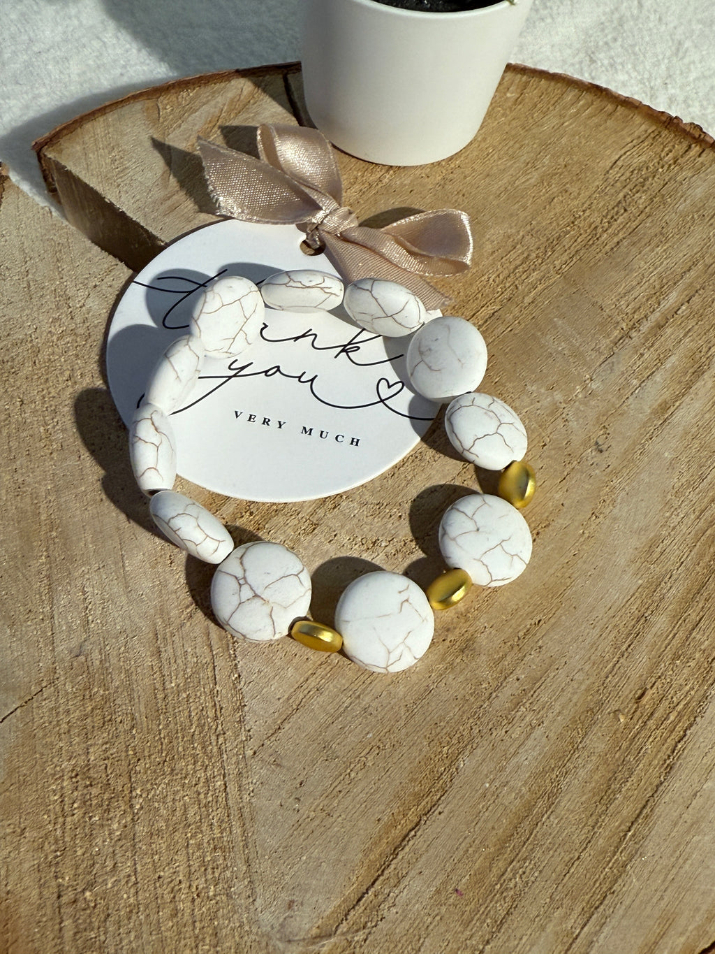 White Holvite Bracelet