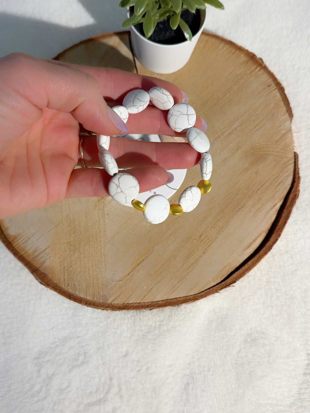 White Holvite Bracelet