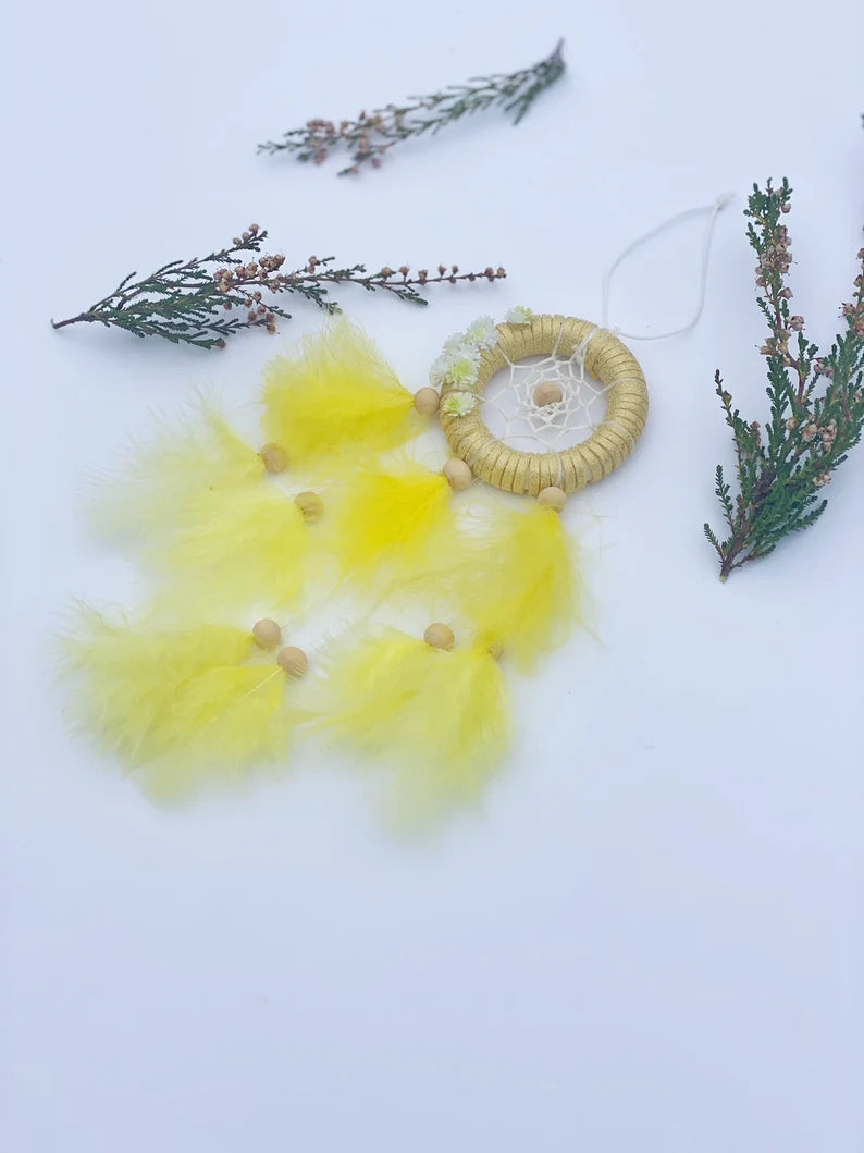 Small yellow Dream Catcher