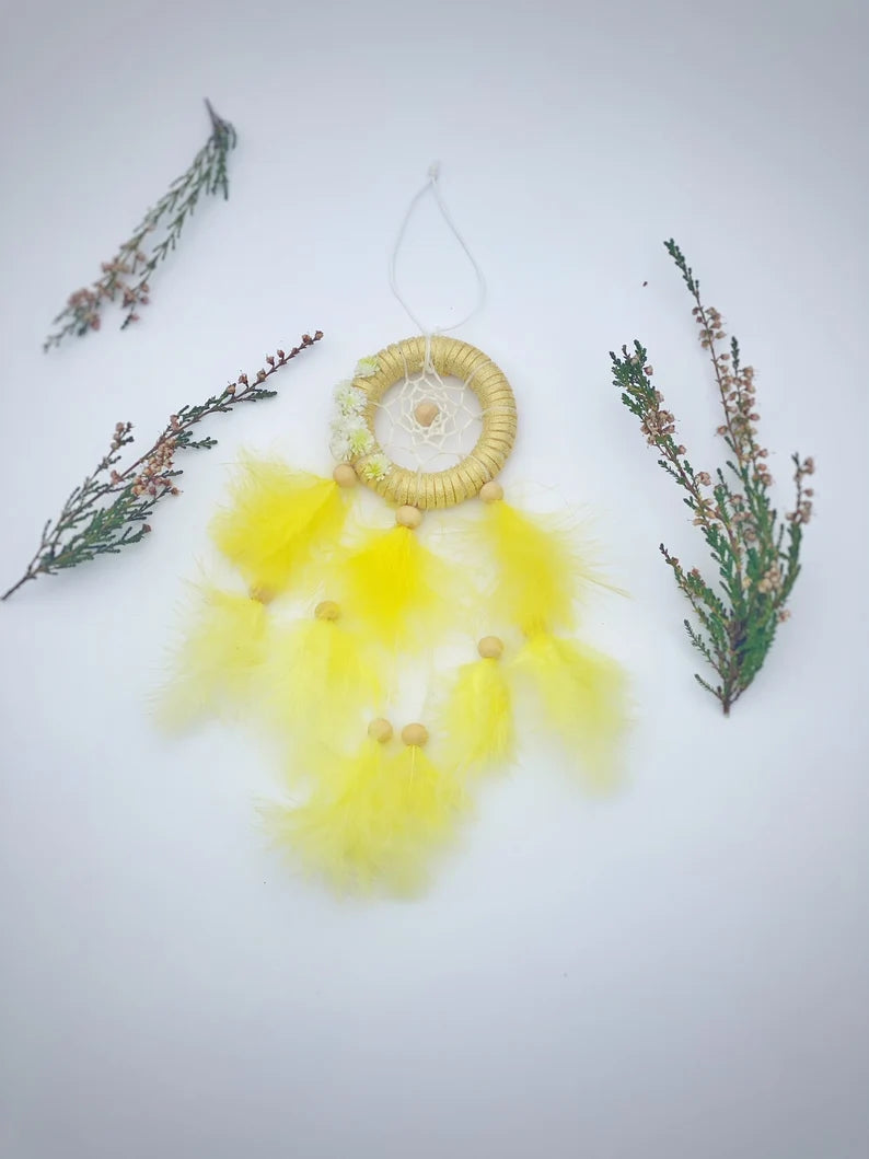 Small yellow Dream Catcher