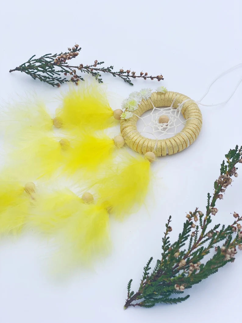 Small yellow Dream Catcher