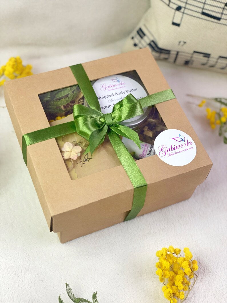 Gift set- Shea Butter soaps, Whiped Body butter, Lip balm