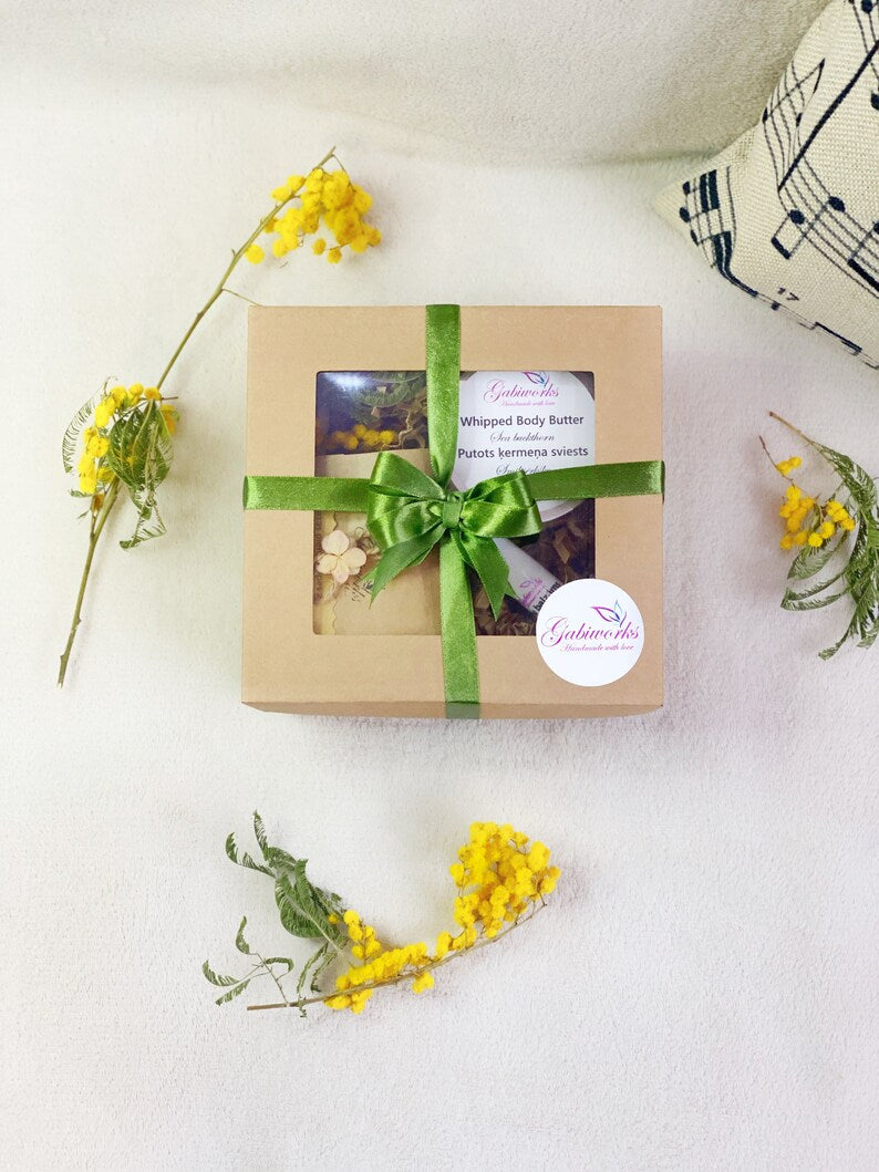 Gift set- Shea Butter soaps, Whiped Body butter, Lip balm