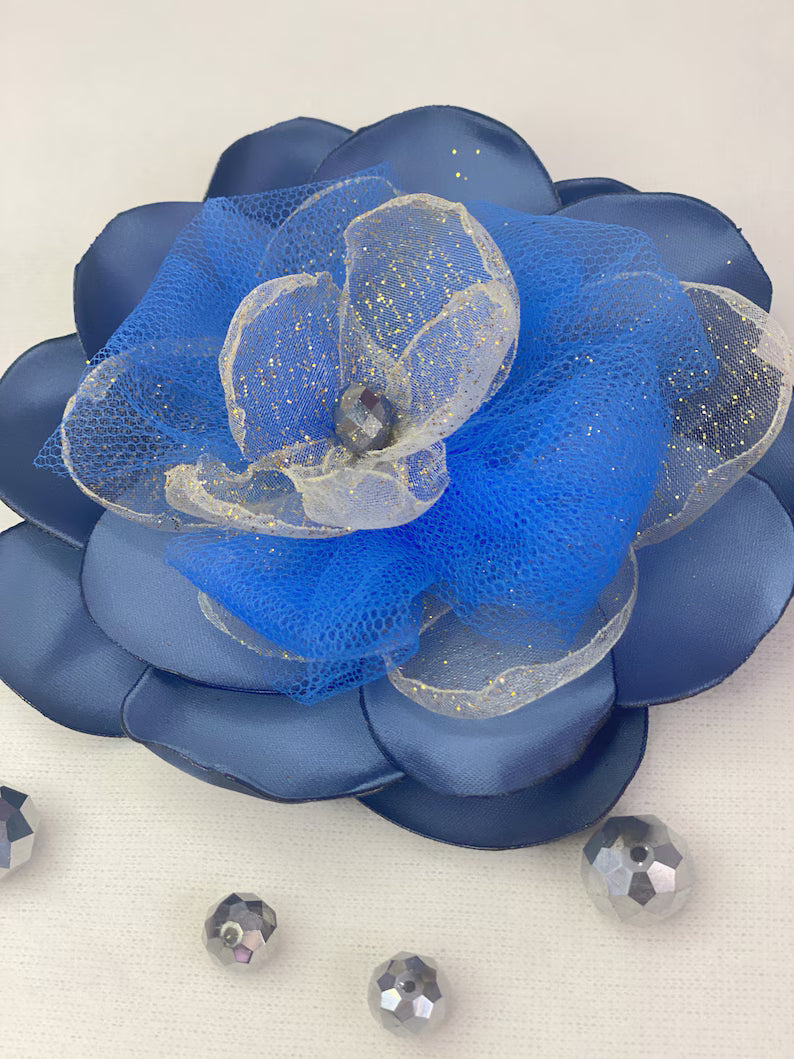 Blue Flower Brooch