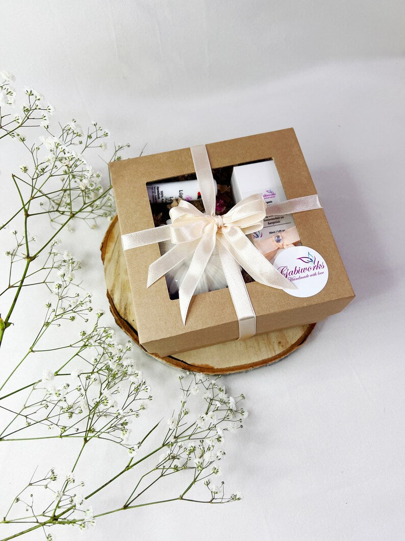 Gift set - Lip balm, Shea butter soaps, Face serum