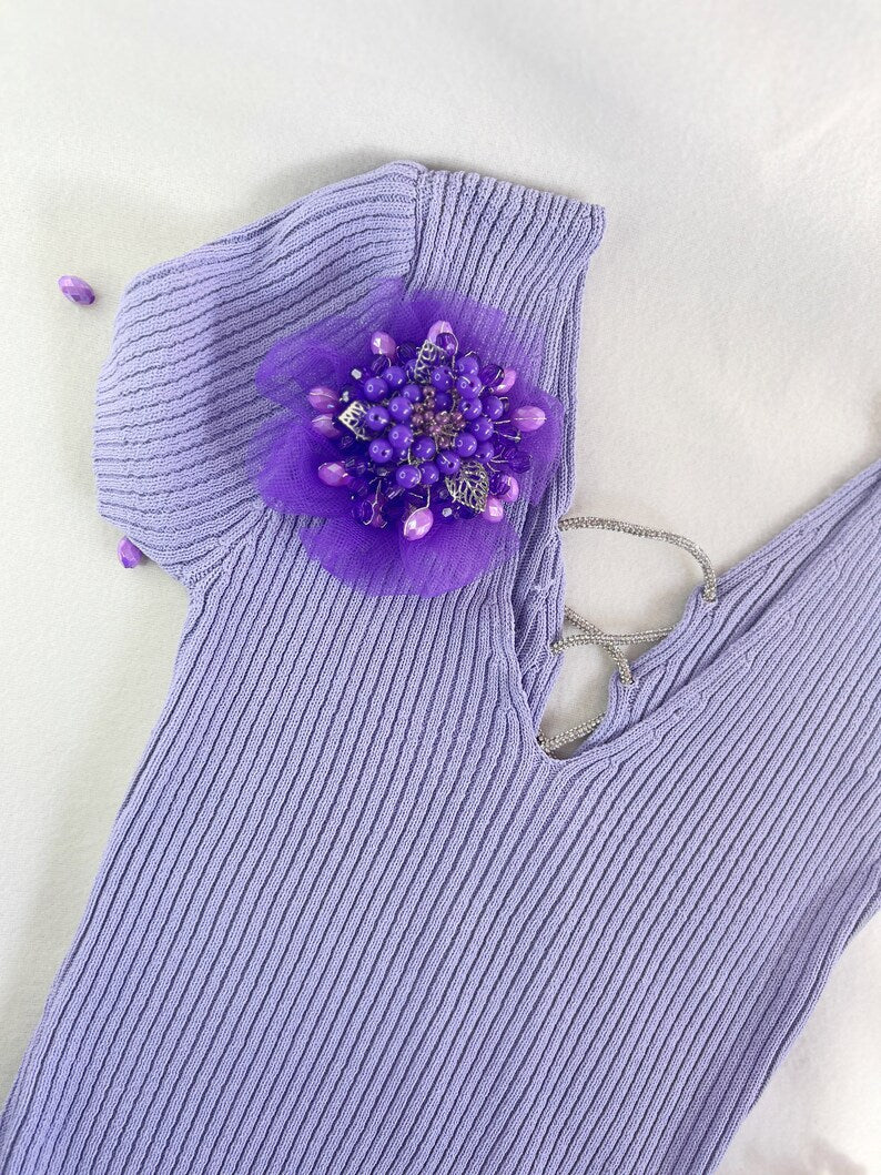 Purple Flower Brooch