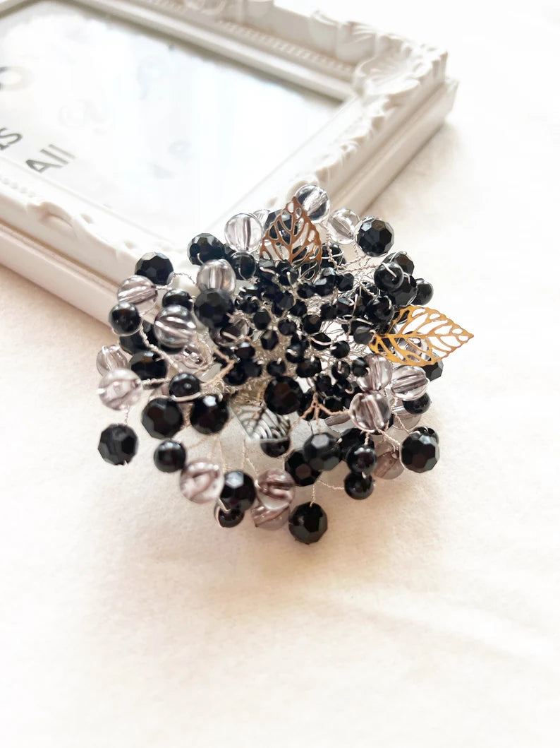 Black Beads Brooch