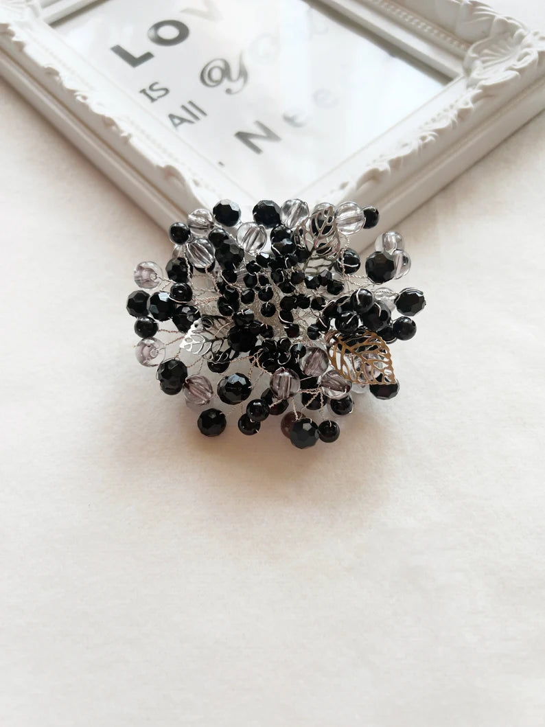 Black Beads Brooch