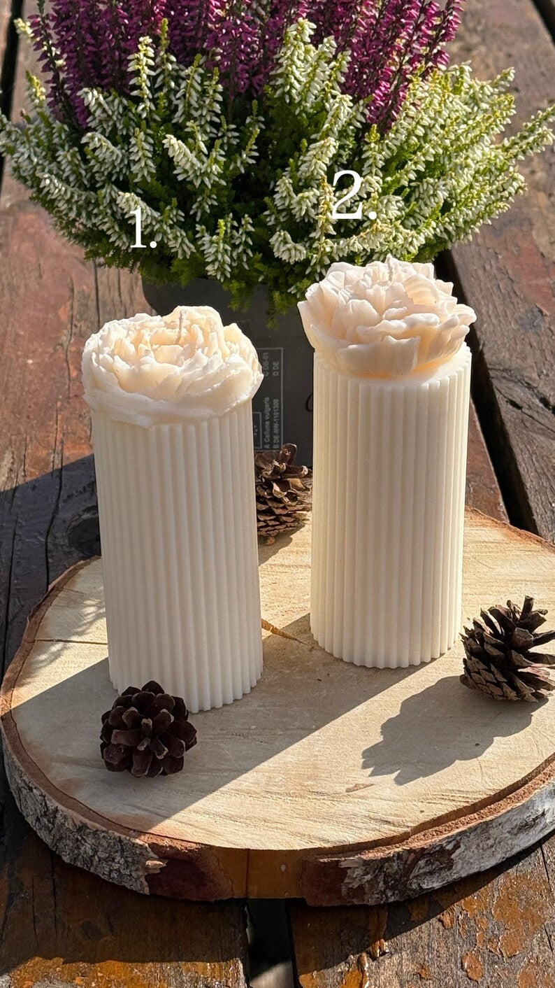 Flower Pillar Soy Candles
